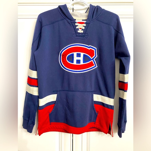 CCM Youth Large 14-16 Montreal Canadiens Hockey Team Hoodie Sports Jersey - Picture 1 of 10